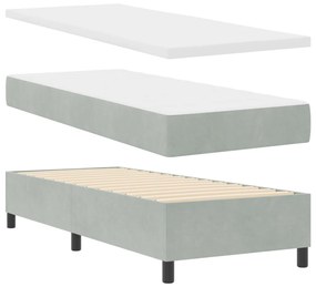 Box Tavasz Ágy Matrac Világosszürke 80x200 cm Bársony
