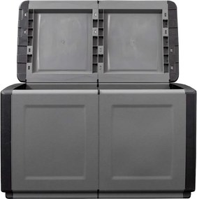 vidaXL sötétszürke-fekete kerti tárolóláda 96 x 53 x 57 cm 230 L