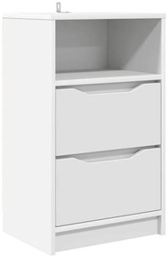 vidaXL Éjjeli asztal fiókkal Fehér 40 x 30 x 467 cm Faanyag