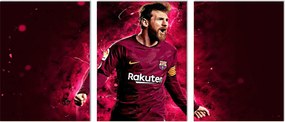 Messi Fc Barcelona prémium falikép 3 részes triptichon 40x90 cm