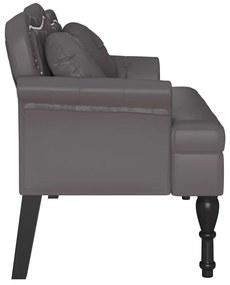 vidaXL Chesterfield Pad párnával Szürke 120,5 x 65 x 75 cm Műbőr