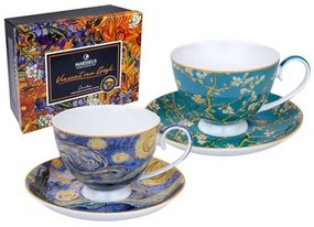 Van Gogh Csillagos éj Mandulavirágzás porcelán teás csésze készlet