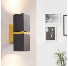 Eglo 64798 - LED fali lámpa PASSA PRO 2xGU10/3,3W/230V 3000K fekete/arany