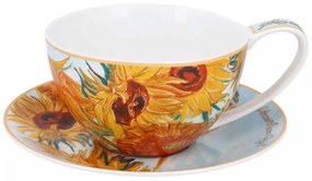 Van Gogh porcelán teás csésze Napraforgók díszdobozban