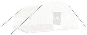 fehér acélvázas melegház 36 m² 6 x 6 x 2,85 m