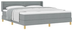 Boxspring ágy matraccal világosszürkében, 180 x 200 cm, szövet