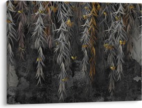 Kép -Fűzfa gallyak fekete háttérrel (70x50 cm)