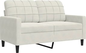 vidaXL kétszemélyes krémszínű bársony kanapé 120 cm