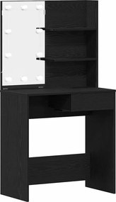 vidaXL Öltözködőasztal fiókkal Fekete tölgy 74,5 x 40 x 141 cm Faanyag