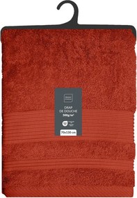 Téglavörös frottír pamut fürdőlepedő 70x130 cm Tendresse – douceur d'intérieur