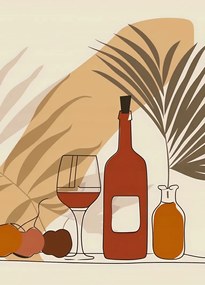 Poszter 39,5x55cm Bor a pálmafák mellett