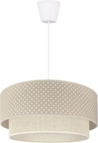 Brilagi-LED BOHO BOBO kábeles függeszték, 1xE27/60W/230V, átm. 40 cm, pöttyös, bézs/krém.