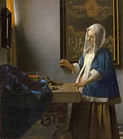 Reprodukció Woman Holding a Balance, c.1664, Jan (1632-75) Vermeer