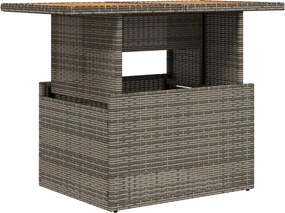vidaXL szürke polyrattan és akácfa kerti asztal 100 x 55 x 73 cm