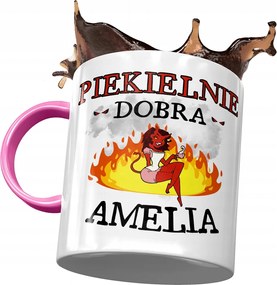 Rózsaszín Bögre Amelia Feleség Barátnő Nyomtatott Fotóval