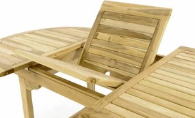 DIVERO Kerti asztal 120/170cm tíkfa