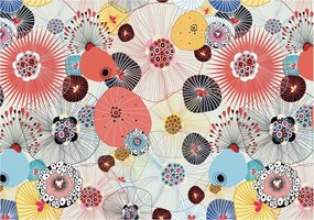 Fotótapéta Flizelin Dekoratív az irodába Színes virágok 208x146 Ragasztó