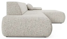 PRATO jobb oldali, L-alakú, kihúzható sarokkanapé tárolóval, bézs