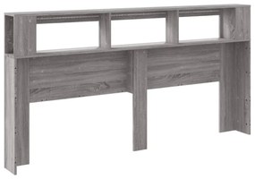 szürke sonoma szerelt fa LED-es fejtámla 200 x 18,5 x 103,5 cm