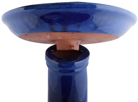 Kerámia madáretető és itató állvány, kék