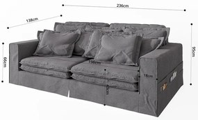 Szürke kanapé 236 cm Nora – Ropez