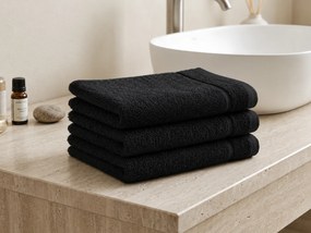 Classic fekete törölköző 30x30 cm, 100% pamut