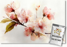 Fotótapéta Flizelina Természet Virágok Cseresznye Ág Sakura 100x75 ragasztó