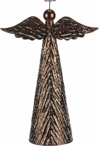 Karácsonyi fém dekoráció állványra Angyal, XL méret, réz