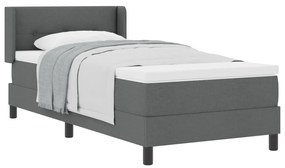 Boxspring Ágy Mattal Sötétszürke, 100 x 200 cm, Szövet