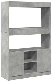 betonszürke szerelt fa magasszekrény 92 x 33 x 140 cm