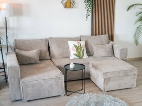 Világoslila SMART COSARO tárolós puff, 65x65 cm