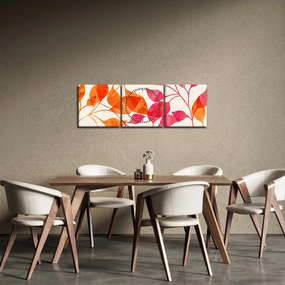 Kép - Narancssárga levelek (órával) (90x30 cm)