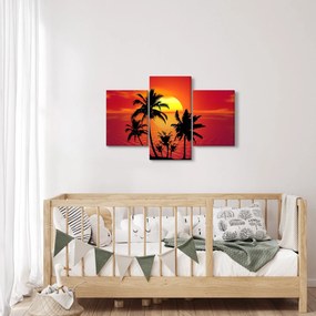 Egy sziget sziluettjének képe pálmafákkal (90x60 cm)
