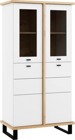 Vitrin Cross CRO-25 artisan tölgy matt fehér 80 cm