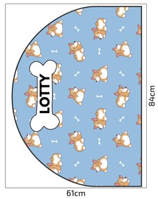 PIPPER. Védő textil falmatrica – Ív – Corgi Méret: 120x96cm, Indíték: név nélkül