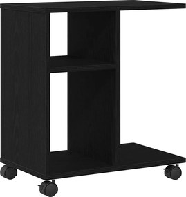 vidaXL Oldalasztal polcokkal Musta tammi 50 x 30 x 55 cm Faanyag