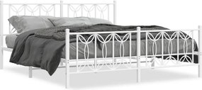 vidaXL fehér fém ágykeret fej- és lábtámlával 183 x 213 cm