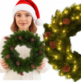 Karácsonyi koszorú Ajtó Asztal Karácsonyi Led koszorú 40cm