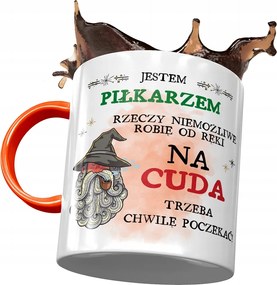 Narancssárga bögre focistáknak Én vagyok a focisták, fényképes nyomattal