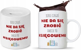 Könyvelői Bögre Persely Szett fényképes nyomtatással