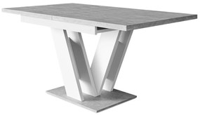 Asztal Goodyear 104Beton, Fehér, 76x80x120cm, Hosszabbíthatóság, Laminált forgácslap, Laminált forgácslap