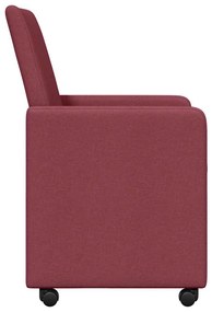 Kerekes Étkező Székek 2 pcs bordó 57 x 66 x 94 cm szövet