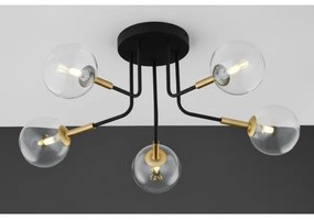 Jupiter 2040 - Felületre szerelhető csillár BURANO 5xG9/10W/230V fekete/arany/átlátszó