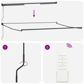 Automatikus Behúzható Napellenző Többszínű Csík 500x300 cm