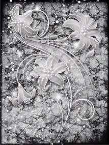 Flizelin fotótapéta Virágok Liliomok Márvány sötét háttér 206x275 +ragasztó