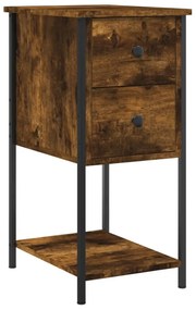 2 db füstös tölgy színű szerelt fa éjjeliszekrény 32x42x70 cm