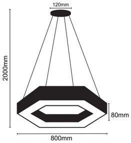 LED Csillár zsinóron LED/40W/230V 4000K átm. 80 cm