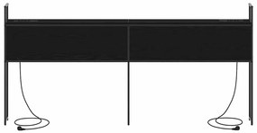 Tárolós Fejtámla Töltő Állomással Musta tammi 200 cm Faanyag