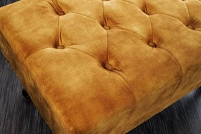 Design puff Chesterfield mustársárga bársony
