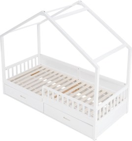 Montessori ágy, 90x200, fehér, tömör, BIANKA